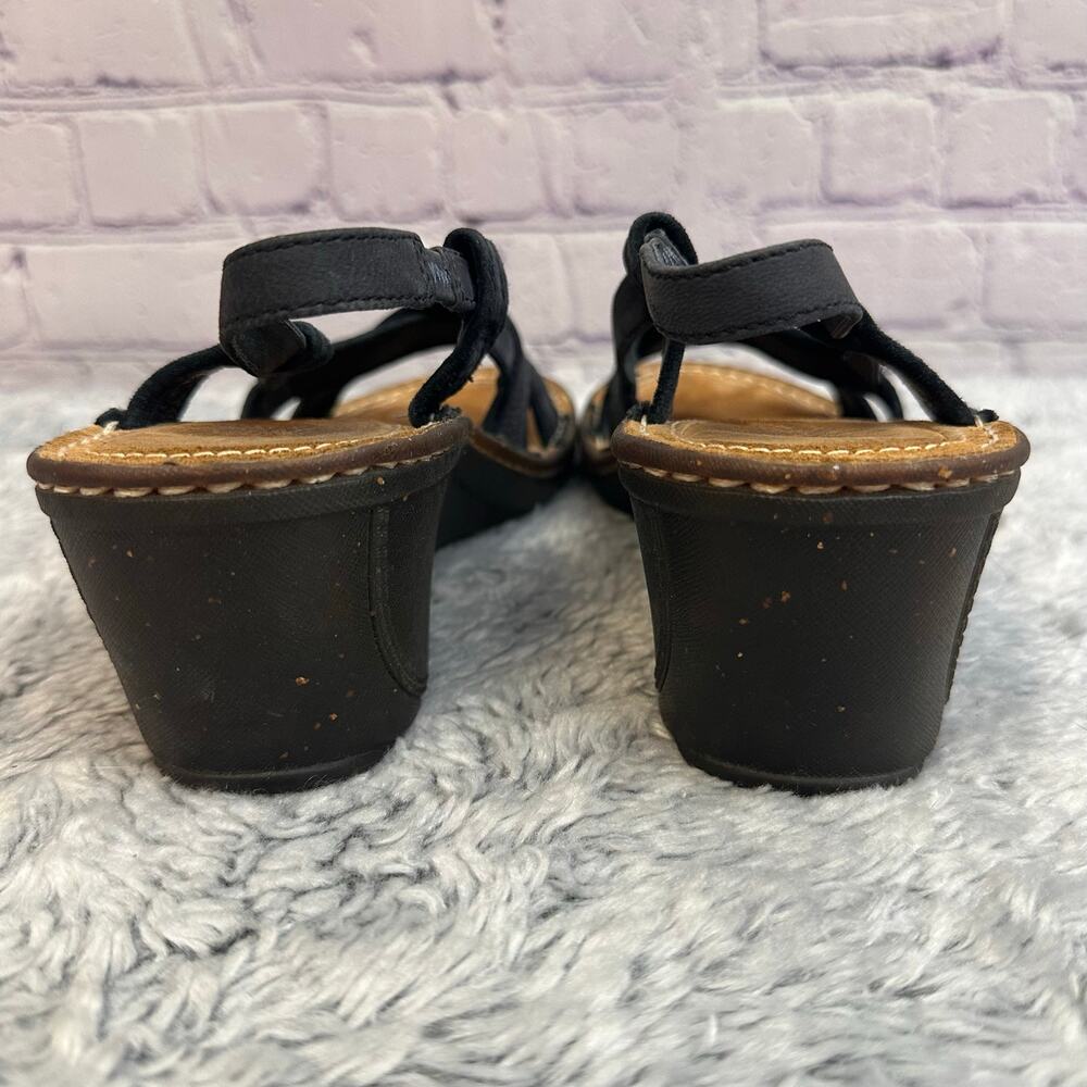 UGG Mayley Slingback Wedge Sandals Black Strappy Women's 9 Summer - Picture 5 of 9